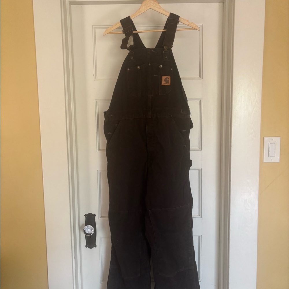 Carhartt Brown Insulated Overalls 34x30